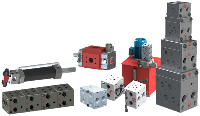 Hydraulic Manifold, Custom, Cylinder, Pump Rear Cover, Power Unit Hydraulic Manifold Cylinder Pump Power Unit, Custom, Bar Manifold