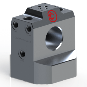 Custom Cylinder End Cap with Integrated Load Motion Control, PO Check, Counter balance and NG06 Direction valve