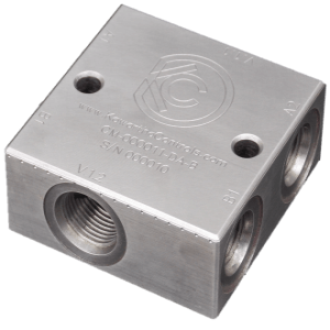 Ductile Iron Double Common Cavity Cross Port Relief with SAE -8 ORB ports J1926-1 ISO 11926-1 MS16142