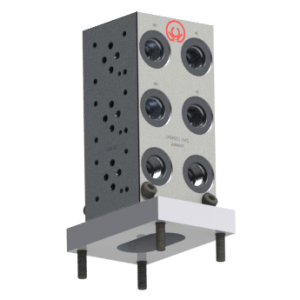Used to mount Standard Series NG06 D03 modular BAR manifold perpendicular to the mounting surface