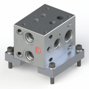 Used to mount Standard Series NG16 D07 modular BAR manifold parallel to the mounting surface