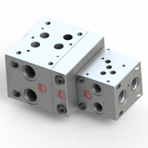 Used to end couple, join, convert, transition, reduce a NG16 D07 4401–07–07–0–05 Modular Sectional Bar Manifold to NG10 D05 4401–05–04–0–05 Modular Sectional Bar Manifold 