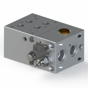 NG25 D08 4401–08–08–0–05 Bar Manifold Modular Sectional with SAE J1926-1 ORB Oring Boss port, ISO 11926-1, T-10A Releif T-5A Unload Module