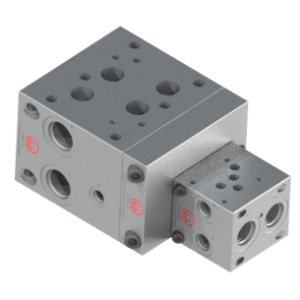 Used to end couple, join, convert, transition, reduce a NG25 D08 4401–08–08–0–05 Modular Sectional Bar Manifold to NG10 D05 4401–05–04–0–05 Modular Sectional Bar Manifold 